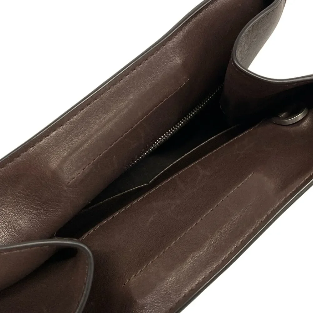 The Row Peggy Clutch Bag W1774 L72 CHESTNUT ANS (Dark Brown) - Picture 13 of 16